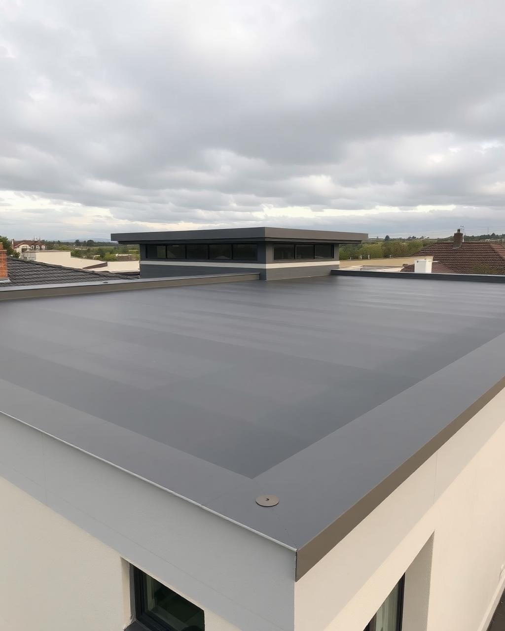 Modern flat roof finish